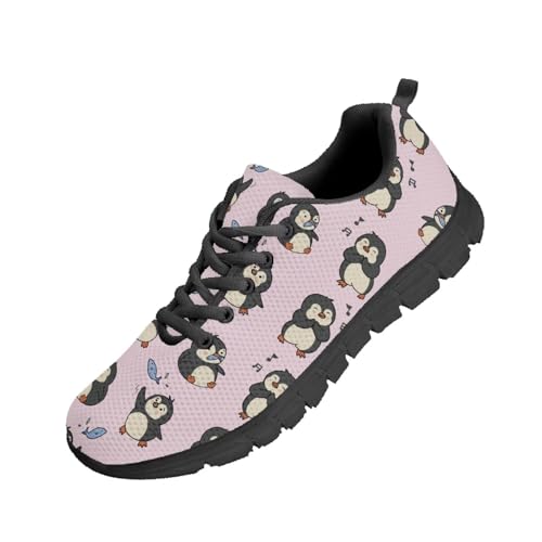 Beauty Collector Penguin Fish Music Pink Women's Walking Shoes Lace-up Running Sneakers Black Sole Beauty Collector Penguin Fish Music Pink Women's Walking Shoes Lace-up Running Sneakers Black Sole von Beauty Collector