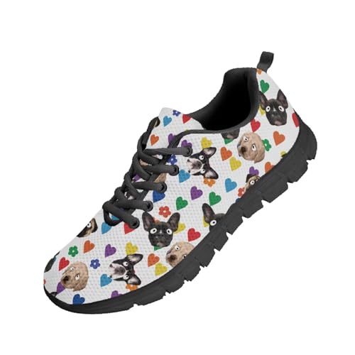 Beauty Collector Pug Love Rainbow Flower Tennis Shoes for Women Sports Fashion Sneaker Black Sole Beauty Collector Pug Love Rainbow Flower Tennis Shoes for Women Sports Fashion Sneaker Black Sole von Beauty Collector