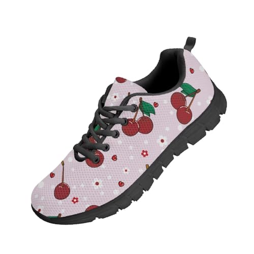 Beauty Collector Red Cherry Flower Lilac Tennis Shoes for Women Sports Fashion Sneaker Black Sole von Beauty Collector