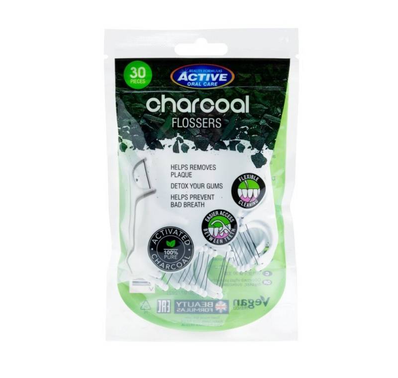 Beauty Formulas Zahnseide Aktive Mundpflege Nicio-Samen mit Aktivkohle 1o.30pcs, (Packung) von Beauty Formulas