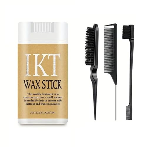 4 partikel haarwachs mit einer kombination aus kämmen, langstrecklichem und weggelaufenem haar, reste Von bürsten und ähnlichem von Beauty Glazed