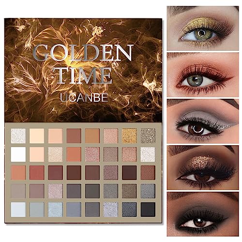 40 Farben Neue Nude Lidschatten Palette,Professionelle und Home Make up Weihnachten Palette Blendable Pressed Powder Lidschatten,Long Lasting Shimmer Matte Glitter Eye Shadow Makeup Palette von Beauty Glazed