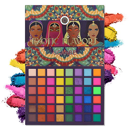 EXOTIC FLAVORS Lidschatten Palette Professional Makeup Shadow Palette 48 Farbtöne Matt Schimmer Glitzer Lidschatten hochpigmentierte Augenschatten Kosmetische EXOTIC FLAVORS Lidschatten Palette Professional Makeup Shadow Palette 48 Farbtöne Matt Schimmer Glitzer Lidschatten hochpigmentierte Augenschatten Kosmetische von Beauty Glazed