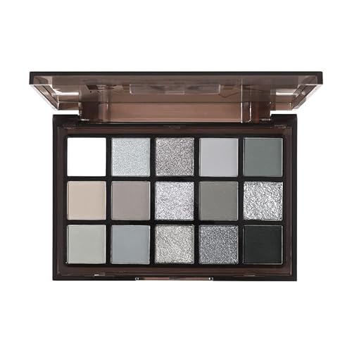 Beauty Glazed 15 Farben Black Smoky Lidschatten-Palette Dark Grey Smokey Metallic Lidschatten Eyeshadow Palette Goth Matt Shimmer High Pigmented Basic Black Grey von Beauty Glazed