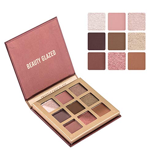 Beauty Glazed 9 Farben Perlglanzmischung Lidschattenpulver Schimmer Matt Langlebige Lock-Color Lidschatten-Palette Hochpigmentierter, mehrfach reflektierender Make-up-Lidschatten # TRUFFLE von Beauty Glazed
