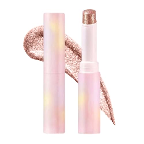 Kristall-Gelee-Glasur Lidschatten-Stift, Hydratisierender Aufheller Highlighter-Stift, Multifunktionales schimmerndes Make-up, leicht zu verblenden (#02 Aura Blitz, 1PC) von Beauty Glazed