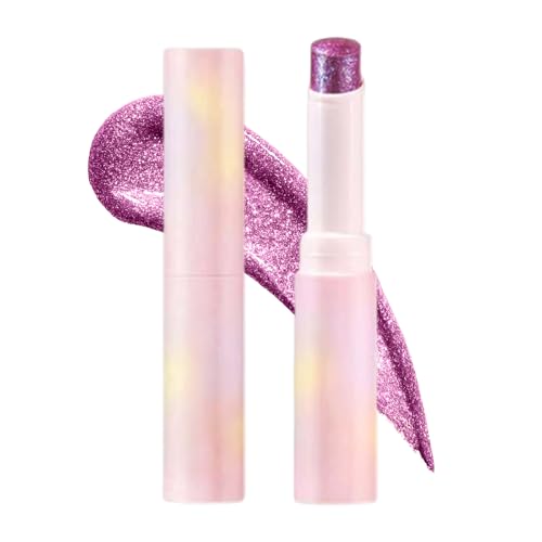 Kristall-Gelee-Glasur Lidschatten-Stift, Hydratisierender Aufheller Highlighter-Stift, Multifunktionales schimmerndes Make-up, leicht zu verblenden (#04 Lilac Luster, 1PC) von Beauty Glazed