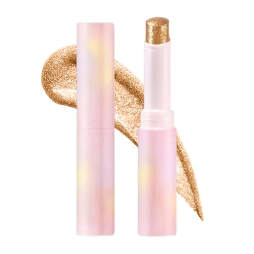Kristall-Gelee-Glasur Lidschatten-Stift, Hydratisierender Aufheller Highlighter-Stift, Multifunktionales schimmerndes Make-up, leicht zu verblenden (#05 Golden Girl, 1PC) von Beauty Glazed
