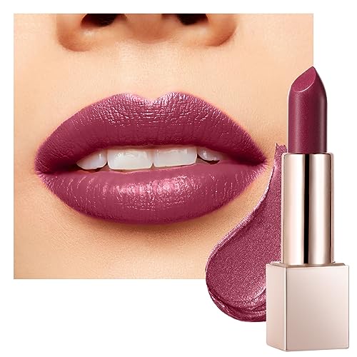 BEAUTY SEARCHER Lippenstift, Metallic Shine Finish Lip Balm Glossy Hydrating Nude Velvet Red Long-Lasting Moisturisation Luxury Lip Stick Makeup # 02 Guilty Brown von Beauty Glazed