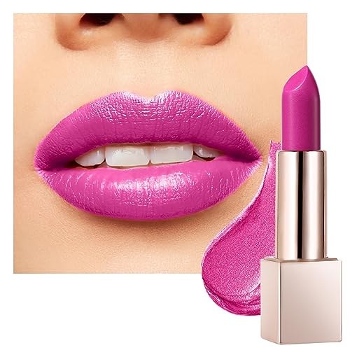 BEAUTY SEARCHER Lippenstift, Metallic Shine Finish Lip Balm Glossy Hydrating Nude Velvet Red Long-Lasting Moisturisation Luxury Lip Stick Makeup # 06 Pink Lady von Beauty Glazed