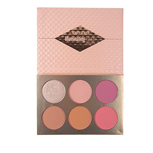Multicolour Lasting Brightening Glow Blush Powder 3 in 1 Blush Highlighter Eyeshadow Makeup Sweat-Resistant Non-Greasy Shimmery Matte 6 Farben Natural Blusher Palette # B Multicolour Lasting Brightening Glow Blush Powder 3 in 1 Blush Highlighter Eyeshadow Makeup Sweat-Resistant Non-Greasy Shimmery Matte 6 Farben Natural Blusher Palette # B von Beauty Glazed