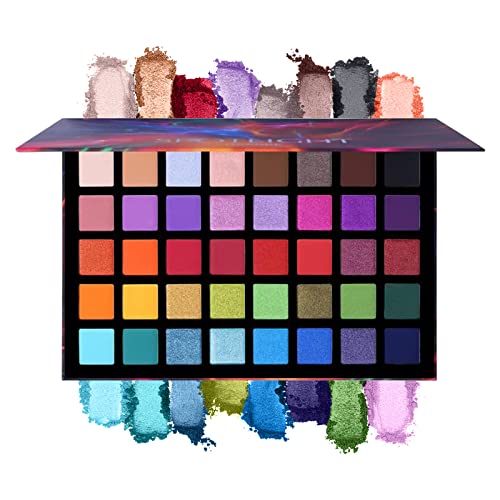 UCANBE 40 Colors Spotlight Lidschatten-Palette Multi-Reflective Shimmer Glitter Peacock Lidschatten Professionelle Lidschatten Matte Shimmer Make-up-Palette Hochpigmentierte bunte Puder Lidschatten von Beauty Glazed