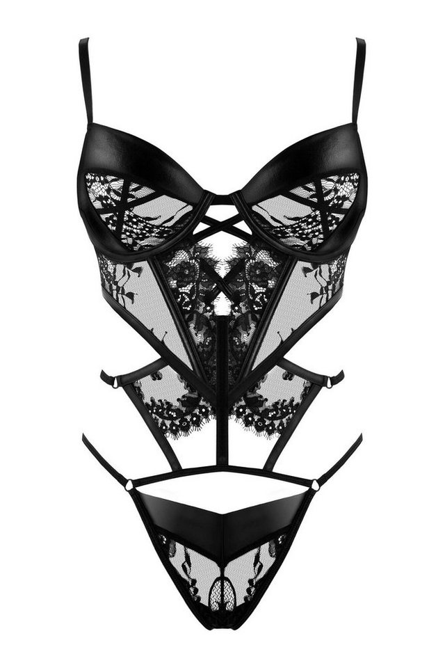 Beauty Night Fashion Body Body Leonela schwarz Kunstleder Tüll Spitze von Beauty Night Fashion