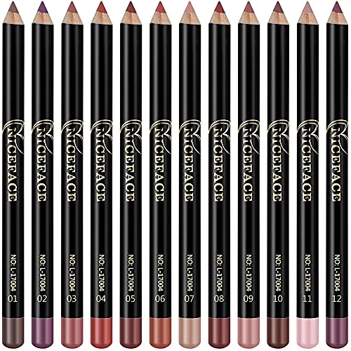 12 Farben Bleistift Matte Lip Liner Set, langlebig, wasserdicht, glatt, natürlich, professionell Make-up Lipliner Bleistift Set für Frauen von Beauty Searcher