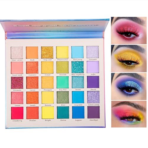 30 Farben Lidschatten-Palette Matte Schimmer Glitter Lidschatten-Puder Langlebige hochpigmentierte Metallic-Neon-Make-up-Palette von Beauty Searcher