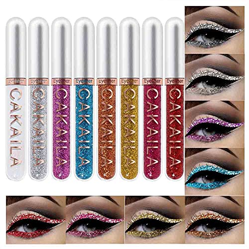 8 Farben Matter Liquid Eyeliner Kit, Wasserdicht Langlebig Schnell trocknend Glatt Kein Verschmieren Bunter flüssiger Eyeliner Stift Hochpigmentierter Eyeliner-Stift-Set (# 03) von Beauty Searcher