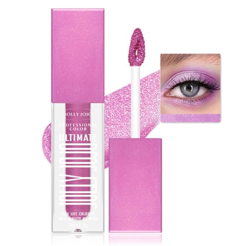 Flüssiger Lidschatten, schimmernder Glitzerlidschatten, Highlight zum Aufhellen, schnell trocknend, wasserfest, lang anhaltend, Metalle, glitzerndes Augen-Makeup (04# Pflaume Spieler) von Beauty Searcher