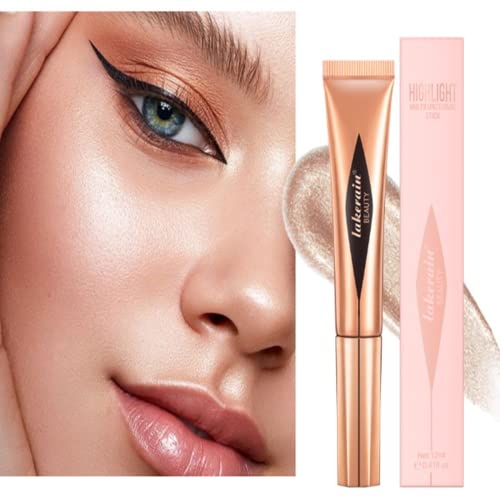 Kontur Schönheitsstab, flüssiger Gesichts Concealer Contouring/Highlighter/Blush Stick mit Kissen Applikator, langanhaltender Shimmer Silky Cream Contour Stick (#03 Textmarker Stick) von Beauty Searcher