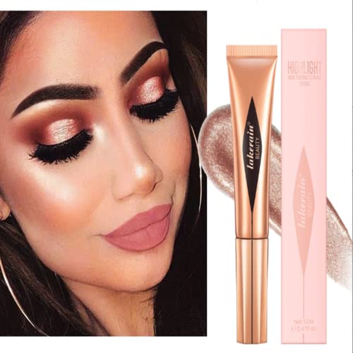 Kontur Schönheitsstab, flüssiger Gesichts Concealer Contouring/Highlighter/Blush Stick mit Kissen Applikator, langanhaltender Shimmer Silky Cream Contour Stick (#04 Textmarker Stick) von Beauty Searcher