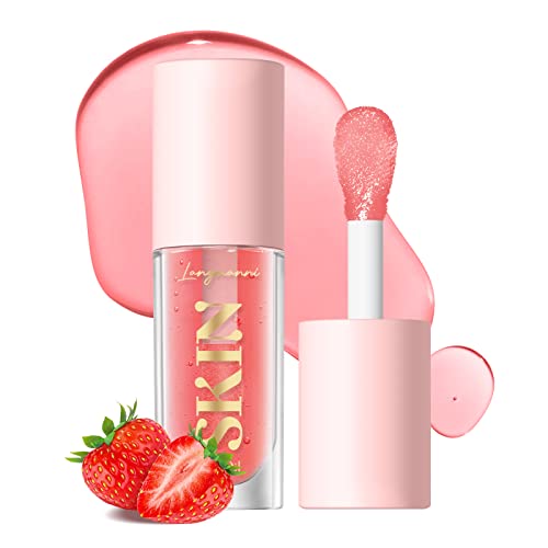 Lip Plumper Gloss Lippenöle, Kristall Transparent Lip Lotion Lip Balm Hydrating Lip Gloss, langanhaltende feuchtigkeitsspendende Lippenpflege Shine Sexy Lip Tint (#STRAUBENBEERE) von Beauty Searcher