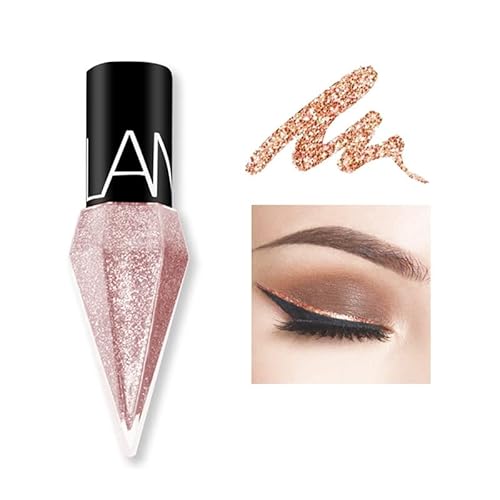 Liquid Glitter Shiny Eye Liner Cosmetics High Pigment Shimmer Sparkling Silver Metallic Eyeliner Colorful Pearlescent Long Lasting Eye Liner for Wedding Party Cosplay Eye Makeup # 04 von Beauty Searcher