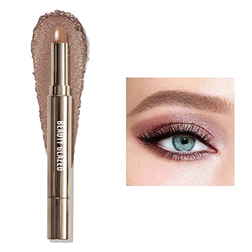 Schimmernder Lidschattenstift, Metallic Creamy Eyeshadow Pencil Crayon Eye Brightener Highlight Makeup, wasserfester, langanhaltender Creme-Lidschatten (#05 AMETHYST) von Beauty Searcher