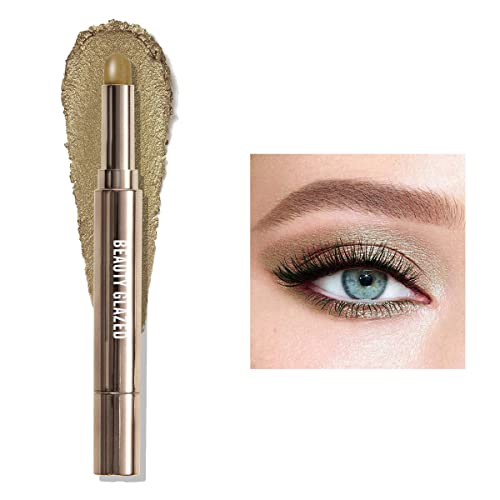 Schimmernder Lidschattenstift, Metallic Creamy Eyeshadow Pencil Crayon Eye Brightener Highlight Makeup, wasserfester, langanhaltender Creme-Lidschatten (#06 INGWER) von Beauty Searcher