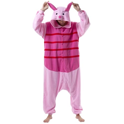 Beauty Shine Unisex Erwachsene Cartoon Kostüm Halloween Weihnachten Onesies Plüsch Cosplay Pyjama, Ferkel, L von Beauty Shine