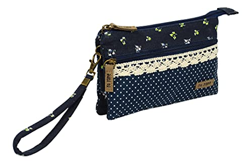 Patchwork - Täschchen "Blümchen" Farbe (Navy) von Beauty Thinxx