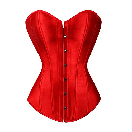 Beauty-You Damen Sexy Stäbchen Korsett Schnüren Corsagen mit String (2XL/DE 40-42, Rot) von Beauty-You