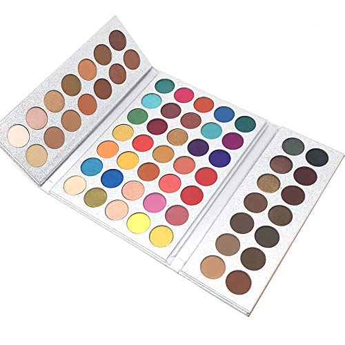 Beauty Glazed 63 Farben Professionelle Mineral Pigment Lidschatten Palette Matte Langlebig & Schimmer Lidschatten Palette Warm Glitter Eyeshadow Palette Augen Schatten Beauty Makeup (63 Farben) von Beauty Glazed