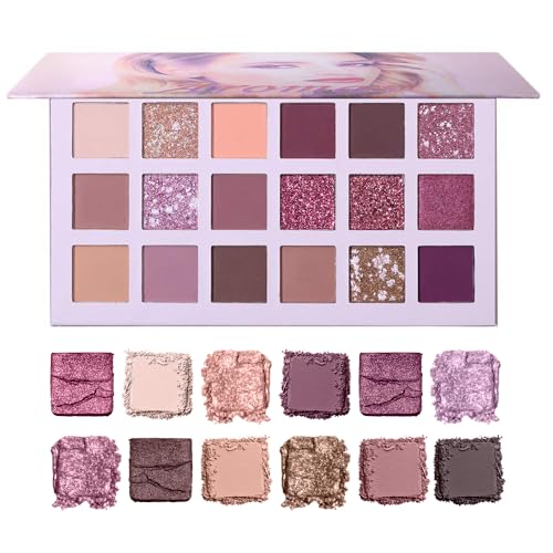 Ucanbe 18 Farben Lidschatten Palette Matt Schimmer Glitzer Lidschatten hochpigmentierte Augenschatten Makeup Kosmetische von Beauty Glazed