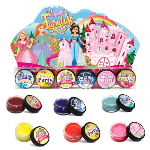 Beauty4Britain Prinzessin Märchen Lippenbalsam-Set für Kinder - Nährend, Transparent, Glänzend, Fruchtiger und Schokoladiger Duft - Lippenbalsam-Set für Mädchen (Prinzessin) von Beauty4Britain