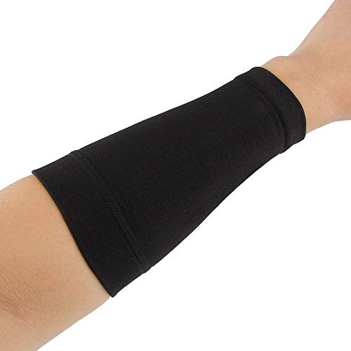 Beauty7 - Schwarz Unterarm Tätowierung Abdeckung unisex Armbedeckung Armstulpe Atmungsaktiv Armschutz Sportstulpe Tattoo cover up front sleeve Farbe: Schwarz / Größe:L (Einzelarm von Beauty7