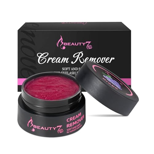 Beauty7 Wimpernkleber Entferner Cream Wimpernverlängerungslöser Blau Wimpernkleber Lösemittel wimpern extension Entferner Remover Cream Wimpernverlängerung Klebstoffentferner Cremetyp 5ml Duft: Traube von Beauty7