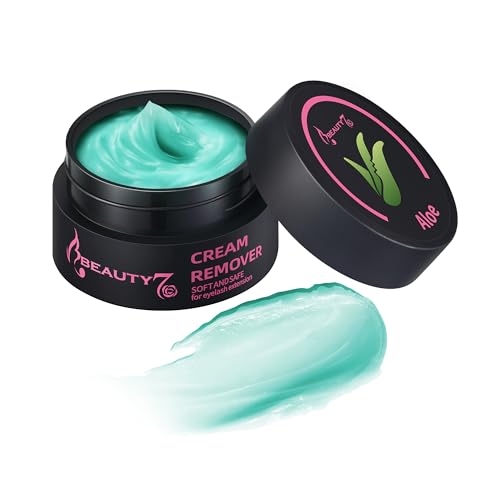 Beauty7 Wimpernkleber Entferner Cream Wimpernverlängerungslöser Grün Wimpernkleber Lösemittel wimpern extension Entferner Remover Cream Wimpernverlängerung Klebstoffentferner Cremetyp 5ml Duft: Aloe von Beauty7