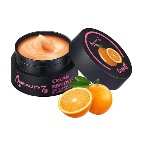 Beauty7 Wimpernkleber Entferner Cream Wimpernverlängerungslöser Orange Wimpernkleber Lösemittel wimpern extension Entferner Remover Cream Wimpernverlängerung Klebstoffentferner 5ml Duft: Orangenduft von Beauty7