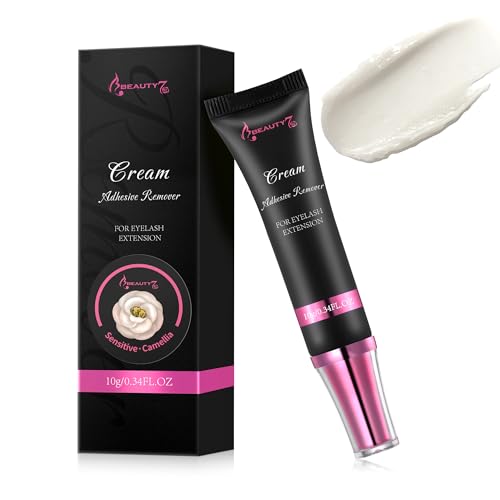 Beauty7 Wimpernkleber Entferner Cream Wimpernverlängerungslöser für Sensibel Haut Wimpernkleber Lösemittel wimpern extension Entferner Remover Cream Klebstoffentferner Cremetyp 10ml Camellia von Beauty7