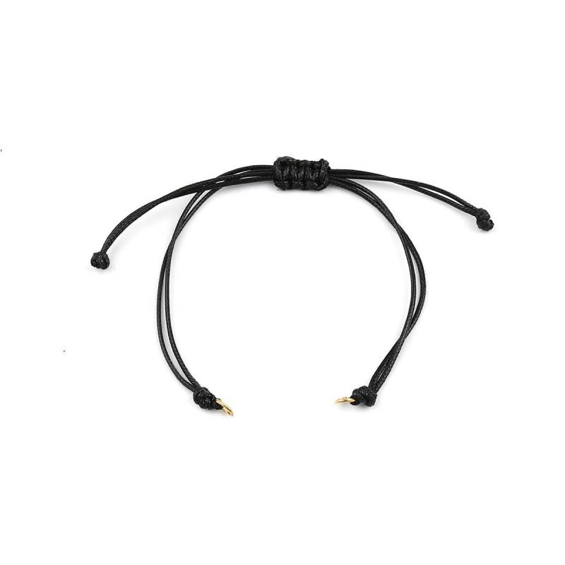 5x Geflochtene Armbänder Für Schmuckherstellung Schwarz Verstellbar Vergoldet von BeautyBasteln