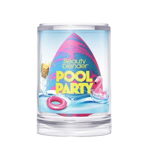 Beautyblender Pool Party Make-up Schwamm - Perfektes Make-up Blender - Langlebiger Schwamm für Foundation - Präzise Applikation - Idealer Kosmetikschwamm für makelloses Finish - Pink und Blau Design von BeautyBlender