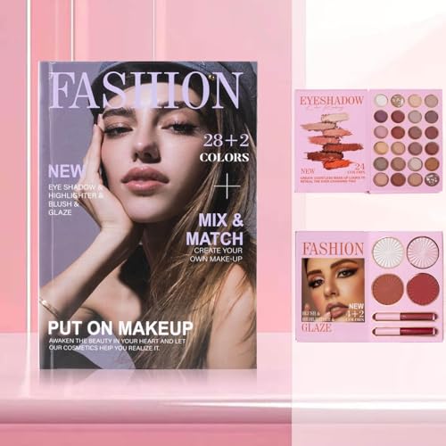 24-Color Eyeshadow Palette, 2-Layer Book-Style Makeup Palette with 30 Pro Shades, Faltbar & Reisefreundlich für Platzsparende Aufbewahrung (1 pc, 1) von BeautyBloom