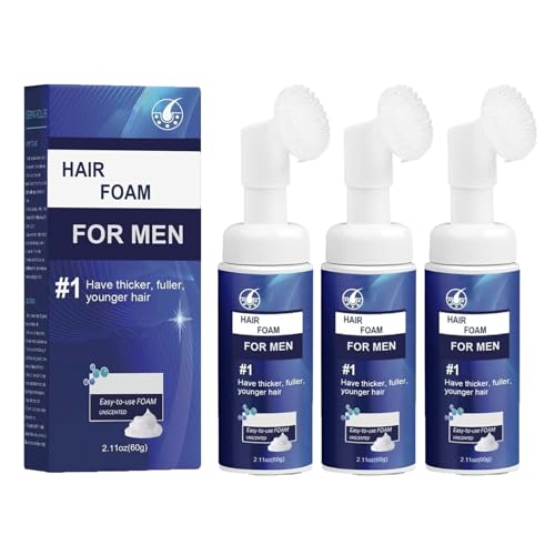 Männer Haarpflege-Schaum (60g) - Volumen & Stärke für Volleres Haar mit Natürlicher Formel, Pflegender Feuchtigkeitsschaum bei Haarausfall für alle Haartypen (1, 3 pc) von BeautyBloom