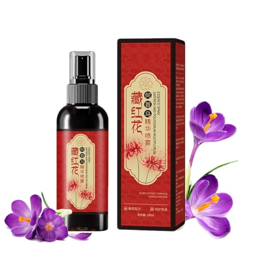 Saffron Hair Spray, Saffron Hair Blackening Spray für Natürliche Schwarzfärbung mit Kräuteressenz gegen Graue Haare, Für Volumen & Stärke, Anti-Haarausfall (1 pc, 1) von BeautyBloom