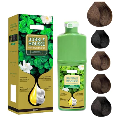 Schaumhaarfarbstoff, Langlebig Pflanzliche Schaumhaarfarbe, Bubble Hair Dye Shampoo mit Kräuterextrakten, Haarfärbefärke Blasen Haarfarbstoffe für Frauen und Männer (Chestnut Brown, 1) von BeautyBloom
