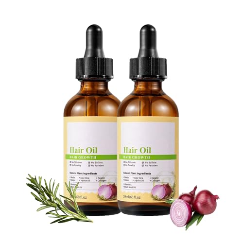 Zwiebelöl mit Rosmarin Haarserum, Natürliches Zwiebel-Rosmarin Haaröl, Feuchtigkeit und Tiefenreparatur für Trockenes, Geschädigtes Haar, für Frauen und Männer (1, 2 pc) von BeautyBloom