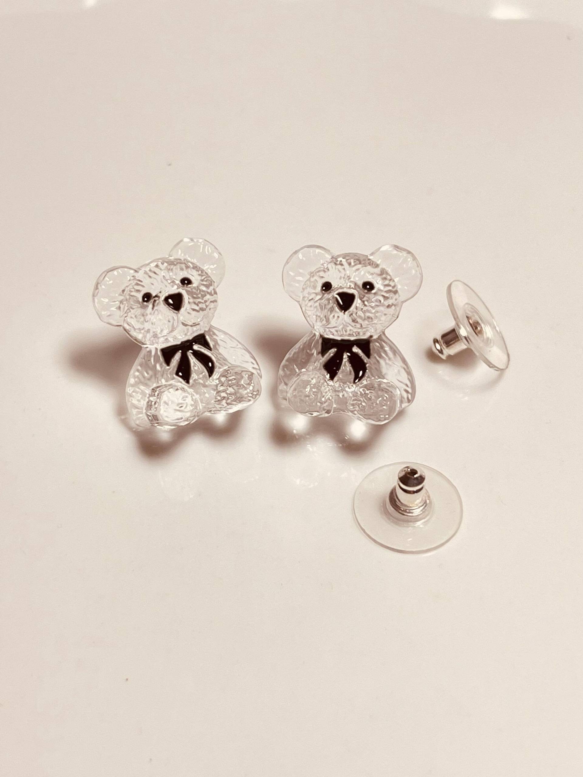 Teddybär Ohrringe/3D Ohrringe/Tier Schmuck/Süße Ohrringe/Bestes Geschenk Für Mädchen/Lustige Ohrringe/Schmuck Dame/Transparente Cartoon von BeautyGardenGifts