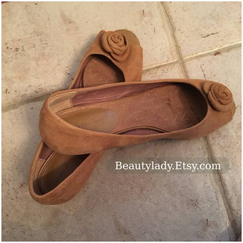 Etienne Aginer Vintage Designer Ballerinas Peeptoe Damen Größe 9Usa/Uk6 von BeautyLady