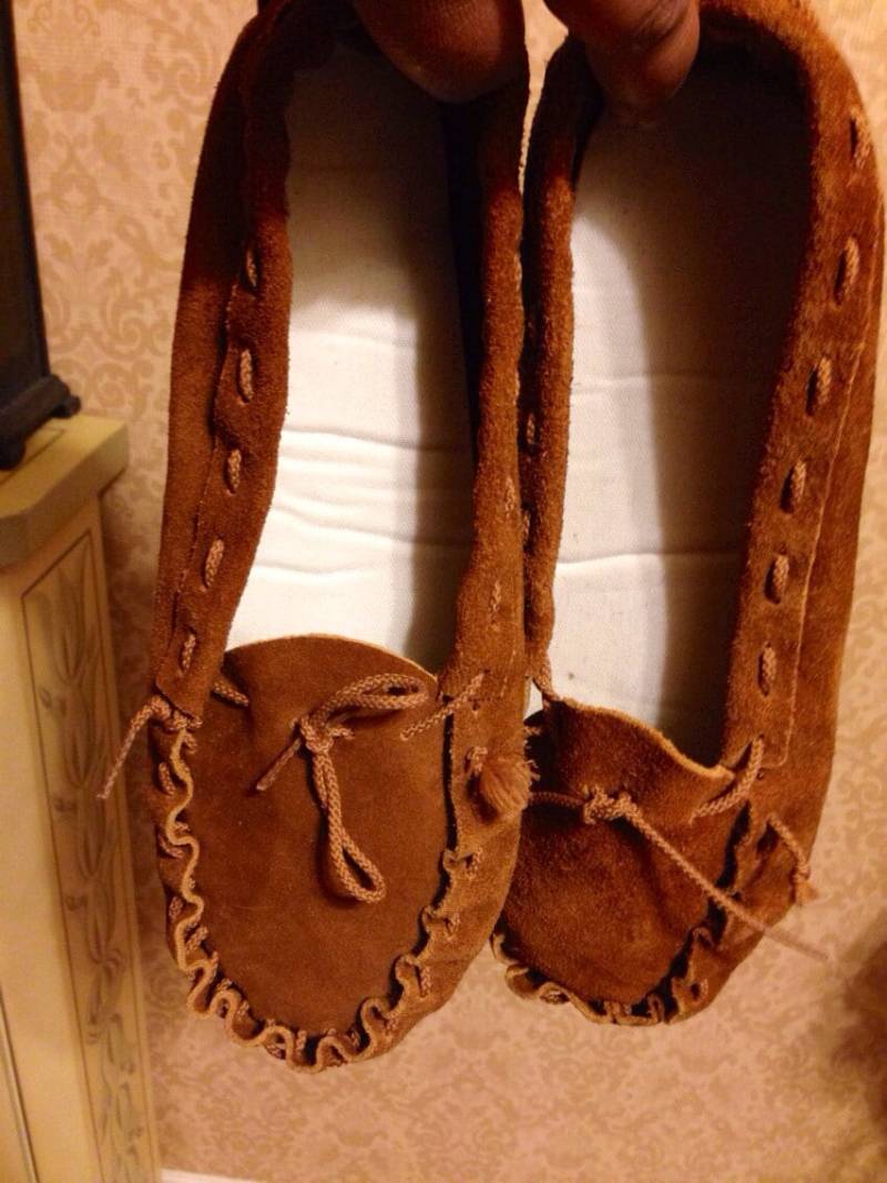 Vintage 1970Er Mokassin Schuhe/Braune Wildleder Damen Größe 11W Usa Ex Large von BeautyLady