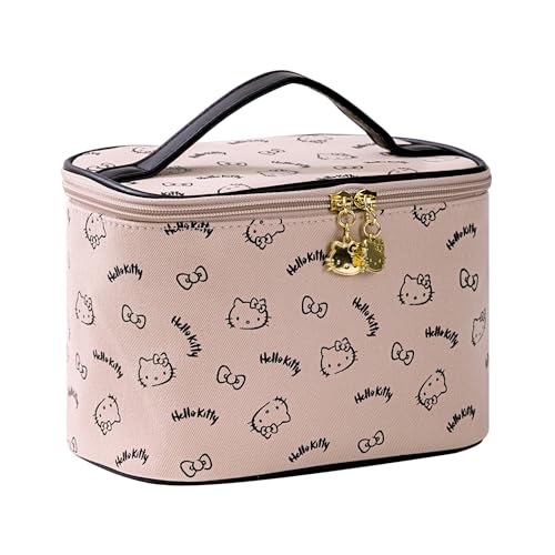 BeautyTimes Große Make-up-Tasche, Reise-Kosmetiktasche mit Griff, Aufbewahrungstasche, Pinsel, Reißverschluss, Organizer für Damen, Pink-a, modisch von BeautyTimes