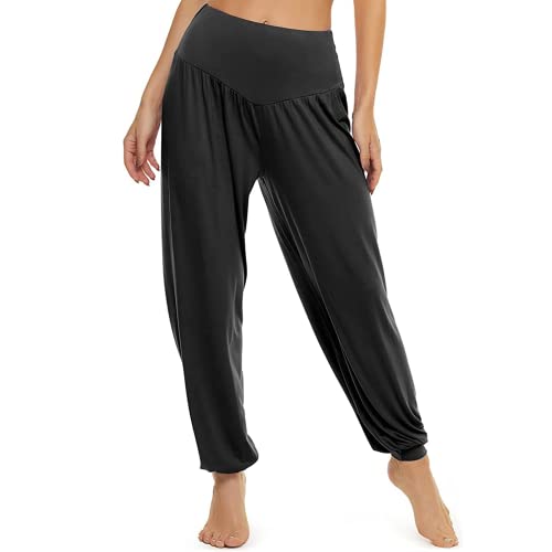 BeautyWill Haremshose/Yogahose/Jogginghose/Yoga Pilates Hosen/Yoga Pants Hose für Damen - für Sport und Training aus 95% Modal S, Schwarz von BeautyWill